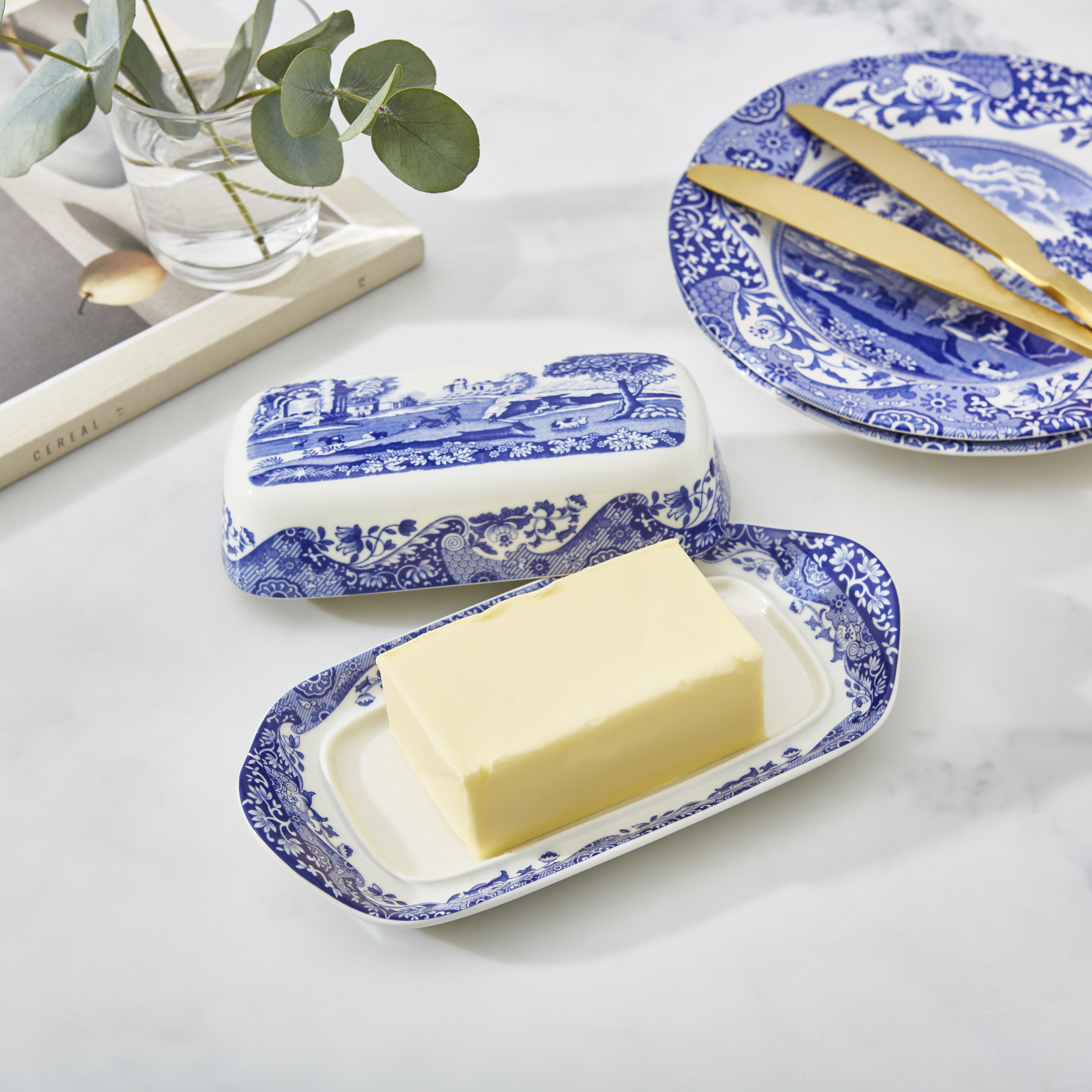Blue Italian Butter Dish image number null